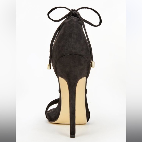 JustFab Eleri Black Stiletto Heels Sandals Lace Up Size 8 - Picture 4 of 15